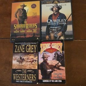 2 Zane Grey Books and 2 DVD’s
